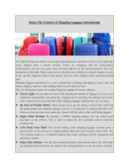 Enjoy The Comfort of Shipping Luggage International