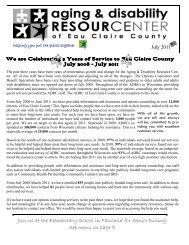 July 2011 Newsletter - Eau Claire County