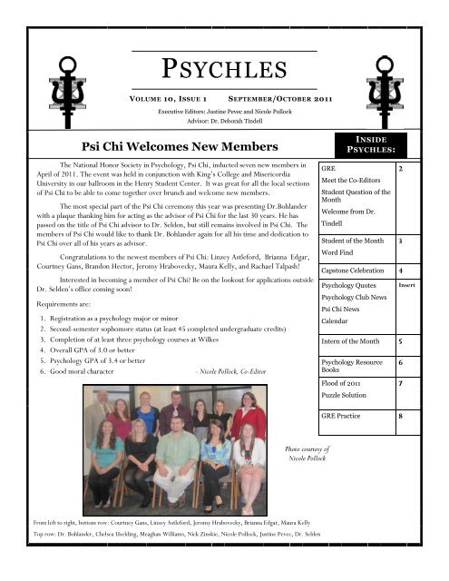 PSYCHLES - Wilkes University