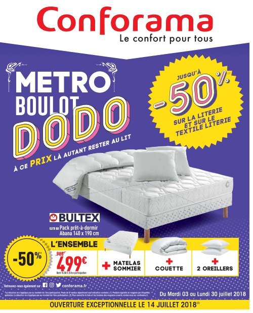 Ensemble matelas mémoire de forme + sommier + oreiller + couette -  fabrication 100% française - matelas bi-confort dimensions - 140 x 190 cm  Ensemble Lit Matelas 140x190 cm - Conforama