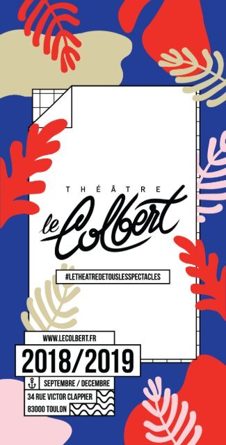 Théâtre Le Colbert - Programme 2018 / 2019 - Septembre / Décembre