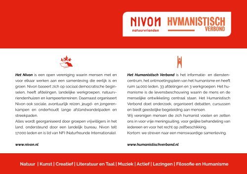 Programmagids 2018-2019 / Nivon Arnhem-Nijmegen en Humanistisch Verbond 