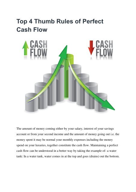 Top 4 Thumb Rules of Perfect Cash Flow