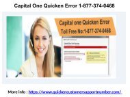 Capital One Quicken Error 1-877-374-0468