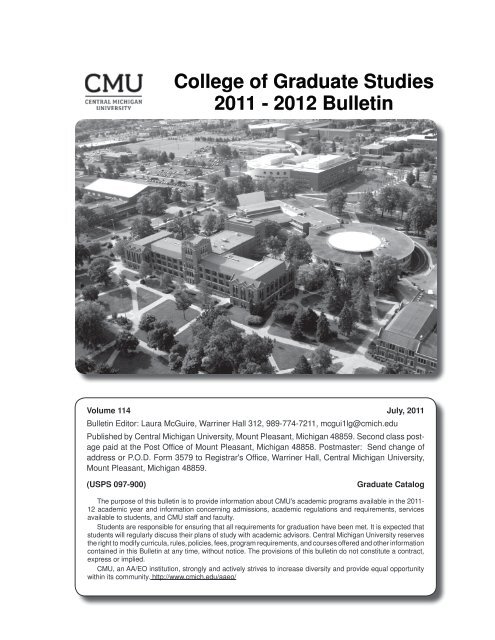 Graduate Bulletin - Central Michigan University