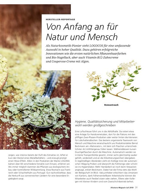 Alnatura Magazin Juli 2018