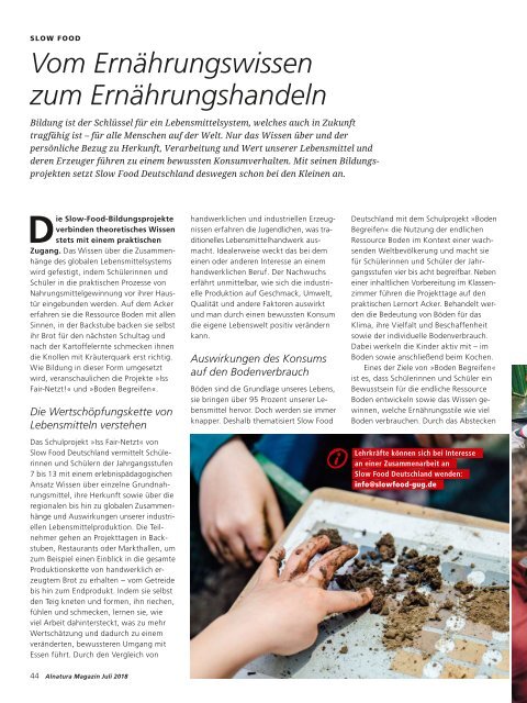 Alnatura Magazin Juli 2018