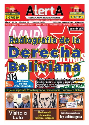 EDICION 257- JULIO 2018  -  Radiografía de la Derecha Boliviana
