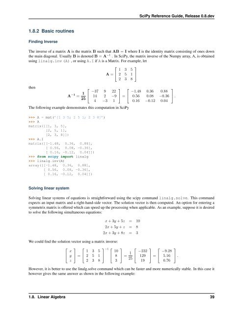 scipy tutorial - Baustatik-Info-Server