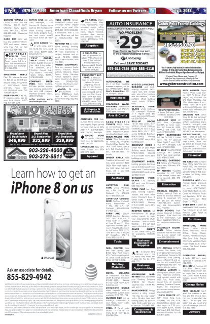 American Classifieds/Thrifty Nickel July 5th Edition Bryan/College Station