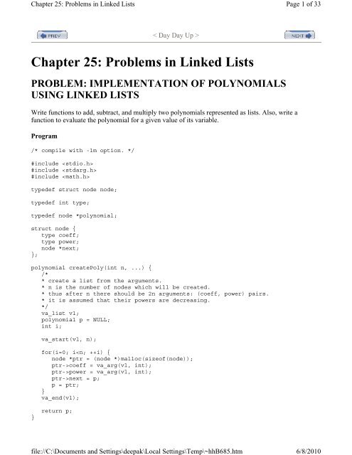 Chapter 25: Problems in Linked Lists - BeKnowledge