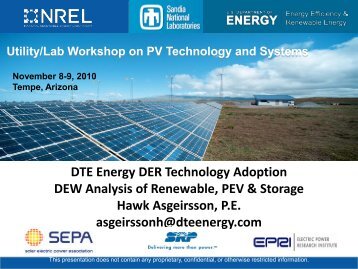DTE Energy DER Technology AdoptionDEW Analysis of ... - EERE
