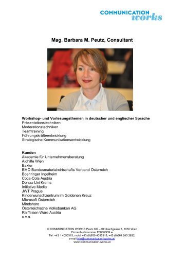 Mag. Barbara M. Peutz, Consultant