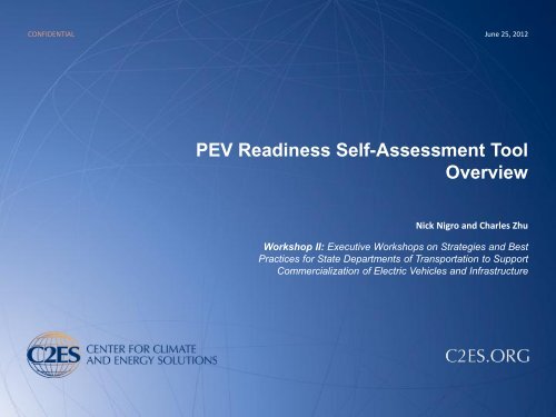 PEV Readiness Self-Assessment Tool Overview