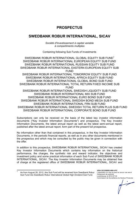 swedbank robur fonder ab annual report