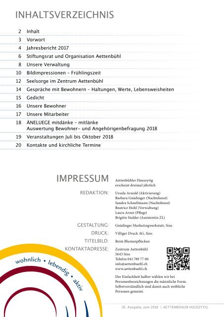 Aettenbühler Huuszytig Ausgabe Nr 26, Juni 2018