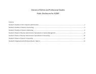 Division of Online & Professional Studies Public Disclosures for ACBSP