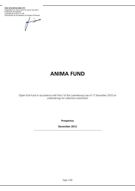 ANIMA FUND - ANIMA Sgr