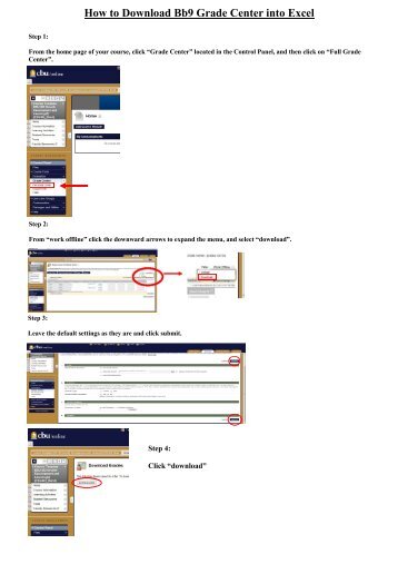 How to Download Bb9 Grade Center into Excel