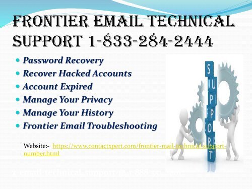 Contact Any Issues Contact 1-833-284-2444 Frontier Mail Support Number