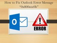 Fix Outlook Error Message 0x800ccc0b