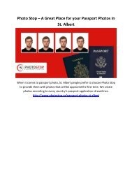 Photo Stop – A Great Place for your Passport Photos in St. Albert