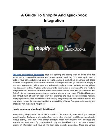 Shopify And Quickbook Integration