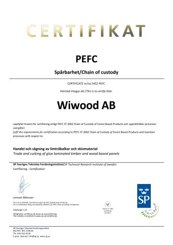 PEFC certifikat 