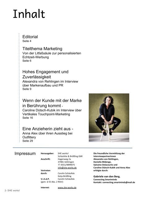 SHE works! Magazin: Marken und Macherinnen