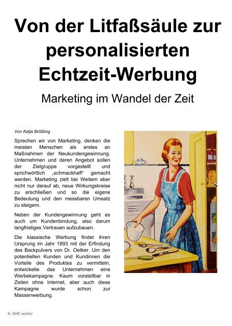 SHE works! Magazin: Marken und Macherinnen