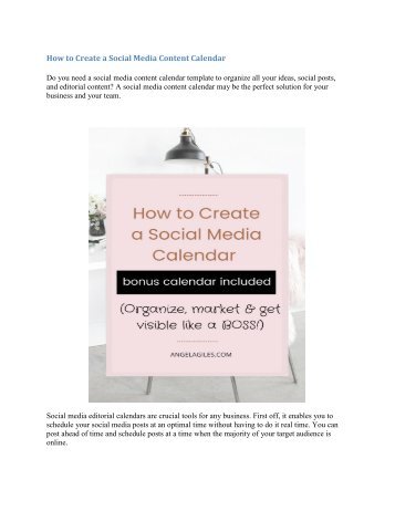 How to Create a Social Media Content Calendar