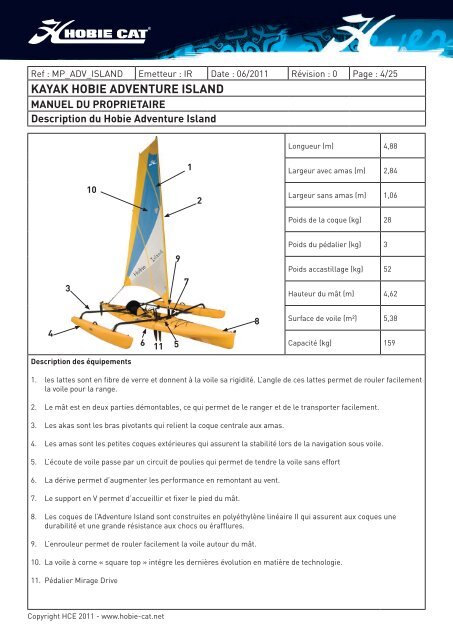 KAYAK HOBIE ADVENTURE ISLAND - Hobie-cat