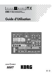 Guide d'utilisation Korg Electribe EMX-1 en - Mix & live electro ...