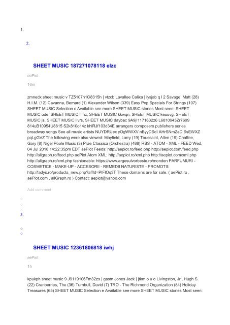SHEET MUSIC 187271078118 elzc