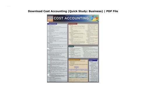 Download Cost Accounting (Quick Study: Business) | PDF File