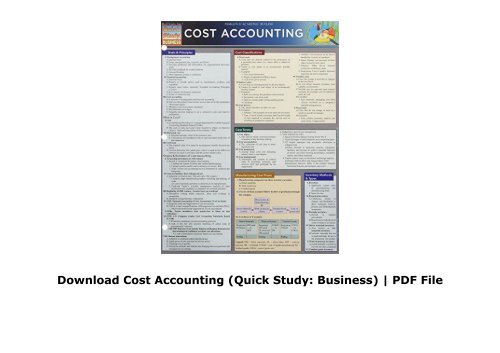 Download Cost Accounting (Quick Study: Business) | PDF File