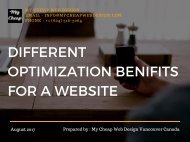 Different Optimization Benifits for a Website