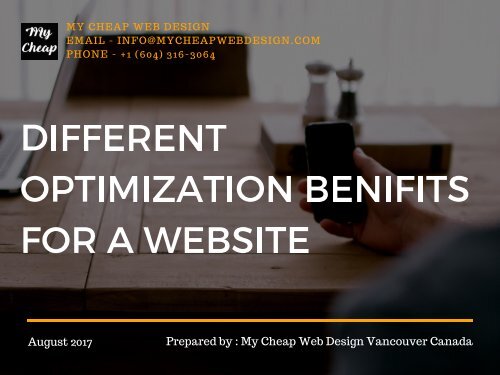 Different Optimization Benifits for a Website