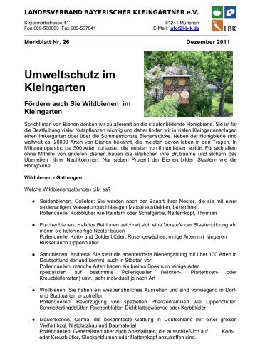 Umweltschutz im Kleingarten - Landesverband Bayerischer ...
