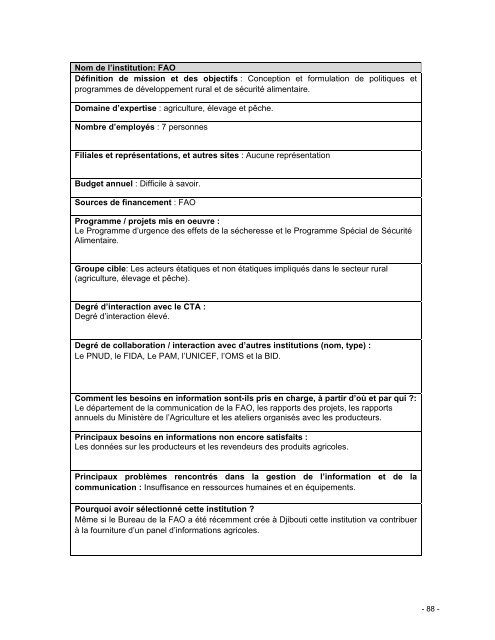 Annexe II : Profil de Djibouti - Anancy