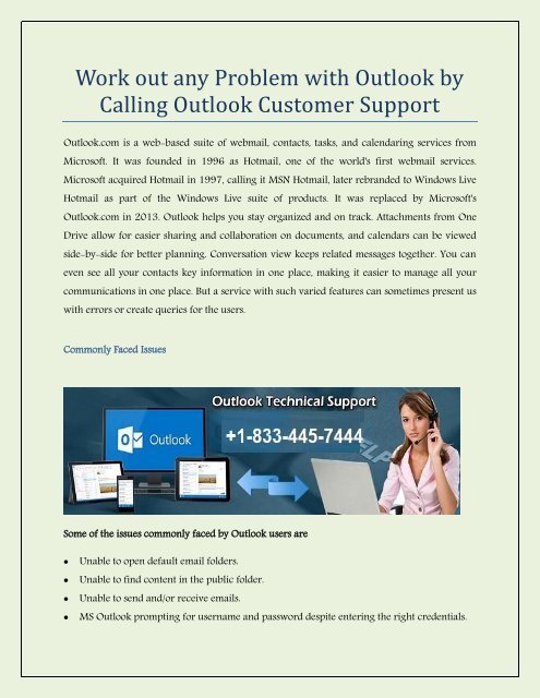 Microsoft Outlook Customer Support +1-833-445-7444 Toll-Free Number