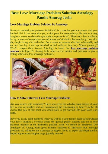 love marriage problem solutions astrologer in India - Pandit Anurag Ji