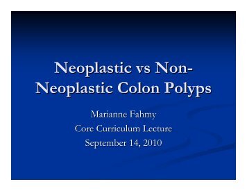 Neoplastic vs Non- Neoplastic Colon Polyps