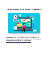 Get Local SEO Services for Small Businesses from Salk Marketing