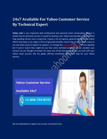 Yahoo Customer Service Number – Help via Experienced Professionals