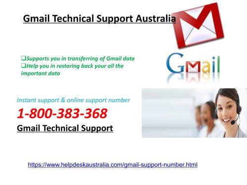 Gmail Support Phone 1-800-383-368 Number Australia- For Tech Help