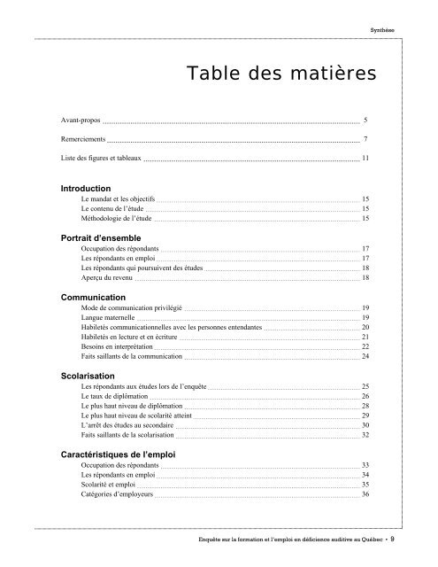 faits saillants de - Emploi-Québec