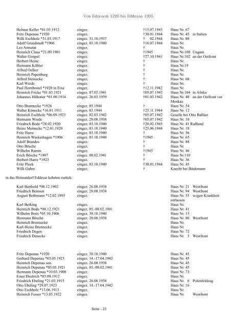 1226-1995 Chronologie - von Edzesem bis Eddesse