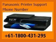 Panasonic Printer Support Number +61-1800-431-295