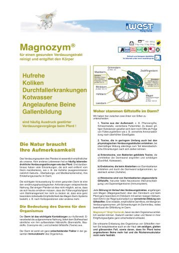 Magnozym® Hufrehe Koliken Durchfallerkrankungen ... - iWEST Shop